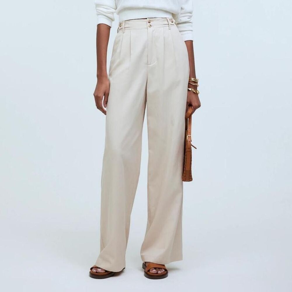 Madewell Women's Cream and Tan Trousers